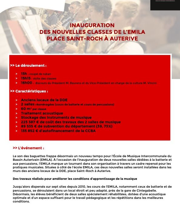 Note de presse inauguration nouvelles salles EMILA 05/03/2026