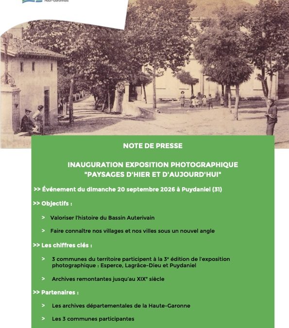 Note de presse inauguration expo photos 20/09/2026
